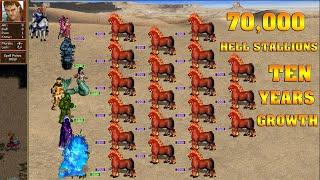 Heroes 3 COMBAT Ten years growth Conflux vs 70000 Hell Stallions