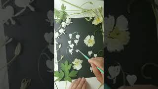 A white gouache loose floral painting!  #looseflorals #surfacepatterndesign #textiledesign #artist