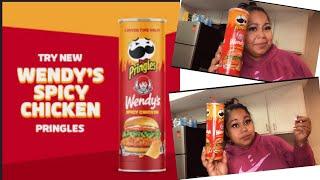 WENDYS SPICY CHICKEN PRINGLES REVIEW (SPICY )