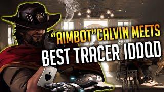 OVERWATCH BEST MCCREE IN THE WORLD CALVIN MEETS RANK 1 TRACER IDDQD