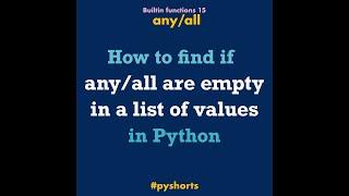 How to: Find if any/all values are zero/empty/False #python  #shorts