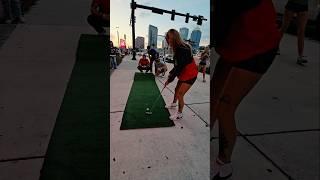 She was ALL ABOUT the $100 putt challenge  #golfshorts #golfchallenge #golf