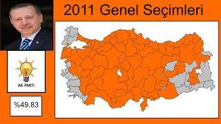 Adalet Ve Kalkınma Partisi (AKP) Seçim Tarihi 2002-2019 [Haritalı]