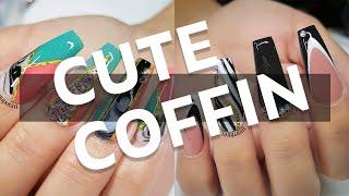 HOW TO DO CUTE COFFIN NAILS  Acrylic Nails Design Tutorials  Nail Art Designs Compilation #7