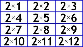 2 x Times Multiplication Table for Kids - Fun & Simple Math Equations for Elementary School Children