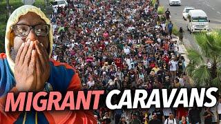 "They're Coming Before Trump Gets In..." Illegal Migrant Caravans Traveling Through Mexico Border