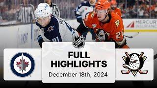 NHL Highlights | Jets vs. Ducks | December 18, 2024