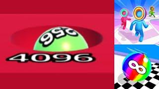 (256 in Red 4096 Tile) Ball Run 2048 vs Level 34- Layer Man 3D : Run & Collect vs Ball Run Infinity