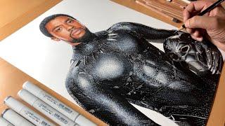 Black Panther Drawing - Chadwick Boseman Tribute - Timelapse | Artology