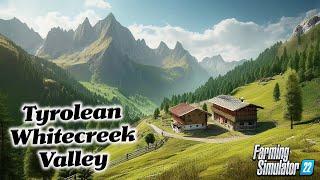 SPECTACULAR ‘NEW’ MOD MAP “TYROLEAN WHITECREEK VALLEY” TOUR! ON Farming Simulator 22 (Review) PS5.