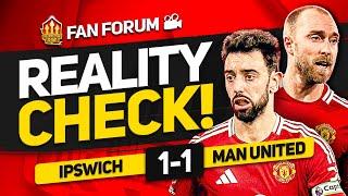 MASSIVE JOB FOR AMORIM! IPSWICH 1-1 MANCHESTER UNITED! LIVE Fan's Forum!