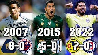 La Mayor Goleada por Año en Liga MX (2007 - 2022)