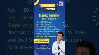 We are Hiring Graphic Designer @  Maldives  #job #abroadjobs #maldives