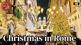 Christmas in Rome 2024 - Walking in Christmas Rome Italy - Christmas December 2023