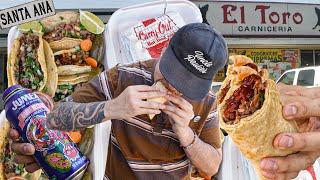 EATING GOAT BIRRIA AT A MEXICAN MEAT MARKET// TACOS, TAMALES, LENGUA, CABEZA (SANTA ANA)