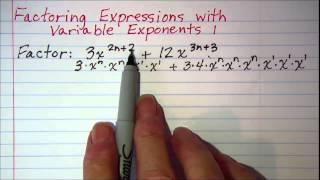 Factoring Expressions with Variable Exponents 1