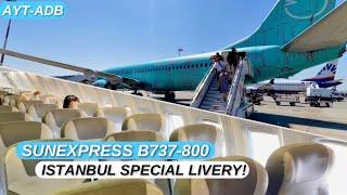 4K TRIP REPORT | SunExpress *SPECIAL LIVERY* Boeing B737-800 Economy Class | Antalya to İzmir