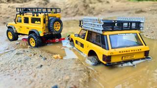 Muddy and Sandy Adventures: FMS 1:24 Land Rover Camel Trophy Edition - Range Rover vs Defender 110