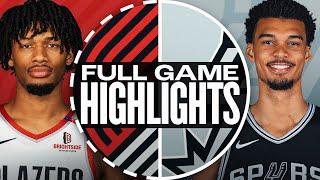 TRAIL BLAZERS at SPURS | FULL GAME HIGHLIGHTS | December 21, 2024