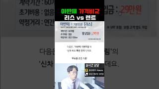 아반떼 장기렌트카 vs 리스 빠른 출고 견적비교 / 뭐가 유리할까?