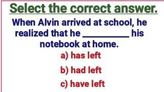 English Grammar Test ️ Select The Correct Answer All English Tenses Quiz.