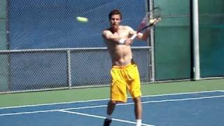 Marat Safin taking some volleys in practice