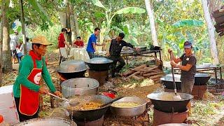 Traditional Food Cooking For Khmer Wedding in Kandal Province, Cambodia Wedding Party in Countryside