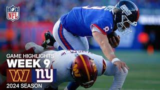 Washington Commanders vs. New York Giants Game Highlights | NFL 2024 Season Week 9