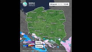  WTOREK  Prognoza opadu na 8 godzin Model MERGE 12 Grudnia 2024 #shortvideo   #imgw   #pogoda