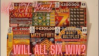 £20 mix of National Lottery UK £5 and £3 scratch cards.