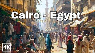 Walking streets of Cairo Egypt late afternoon