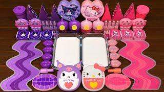 KUROMI vs HELLO KITTY! Mixing random into GLOSSY slime!Satisfying Nastya Slime #500