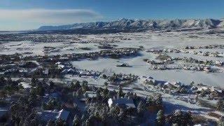 Drone's Eye View of Snowy TriLakes Region