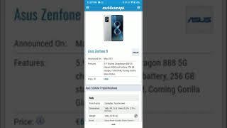 Asus Zenfone 8 Specs