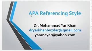 APA Referencing Style | Popular Styles of Referencing | Difference between Citing and Referencing
