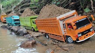 PERDANA‼️UJI COBA RC TRUK MITSUBISHI FUSO ENGKEL BERMUATAN PASIR BASAH DI SUNGAI