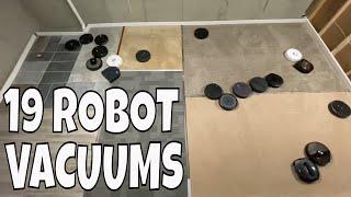 19 Robot Vacuums running at the same time in the Testing Room - FUN!