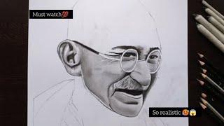 Gandhiji Pencil sketch.||Time-lapse||.              ||Prasad shriyan||
