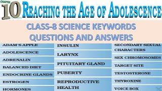 Keywords & Exercises Class 8 Science Ch- 10 REACHING THE AGE OF ADOLESCENCE