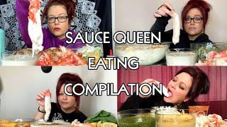 SAUCE QUEEN EATING KING CRAB MOST POPULAR MUKBANG BITES ONLY COMPILATION (TALKING REMOVED)