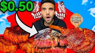 LIVING on WORLD'S BEST STEAKS for 24 HOURS (Gordon Ramsay, Guga Foods, Salt Bae & MORE)!