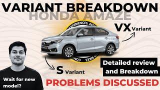 Honda Amaze best variant to buy | S and VX Amaze | #autocritic #hondamaze