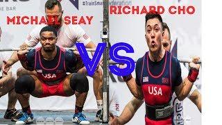 Michael Seay vs Richard Cho @ Men Jr, 74 kg IPF World Classic Powerlifting Championships 2019