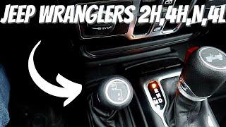 HOW TO USE JEEP WRANGLERS 4 WHEEL DRIVE!!!