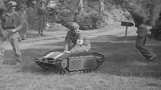 US soldiers messing around with Goliath tracked mines captured in Italy in 1944