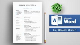 Minimalist Resume and Cover Letter Design in MS Word | CV Design in MS Word