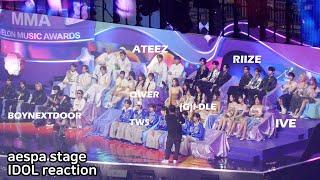 aespa stage IDOL Reaction (IVE GIDLE RIIZE ATEEZ TWS BOYNEXTDOOR) 241130 MMA