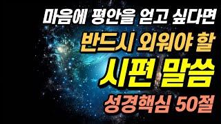 잠자며 듣는 시편 핵심 50구절 낭독ㅣ목숨걸고 외워야 할 성경구절ㅣ치유와 회복ㅣ성경묵상시리즈