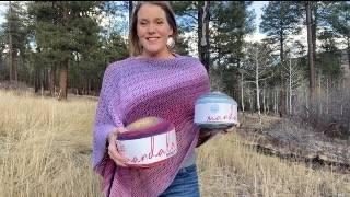 Pretty Peaceful Poncho: an easy double crochet project for Lion Brand Mandala yarn in sizes XS to 4X