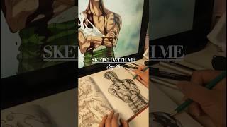 Roronoa Zoro ️ (One Piece) sketch with me | day 25 drawing request #shorts
